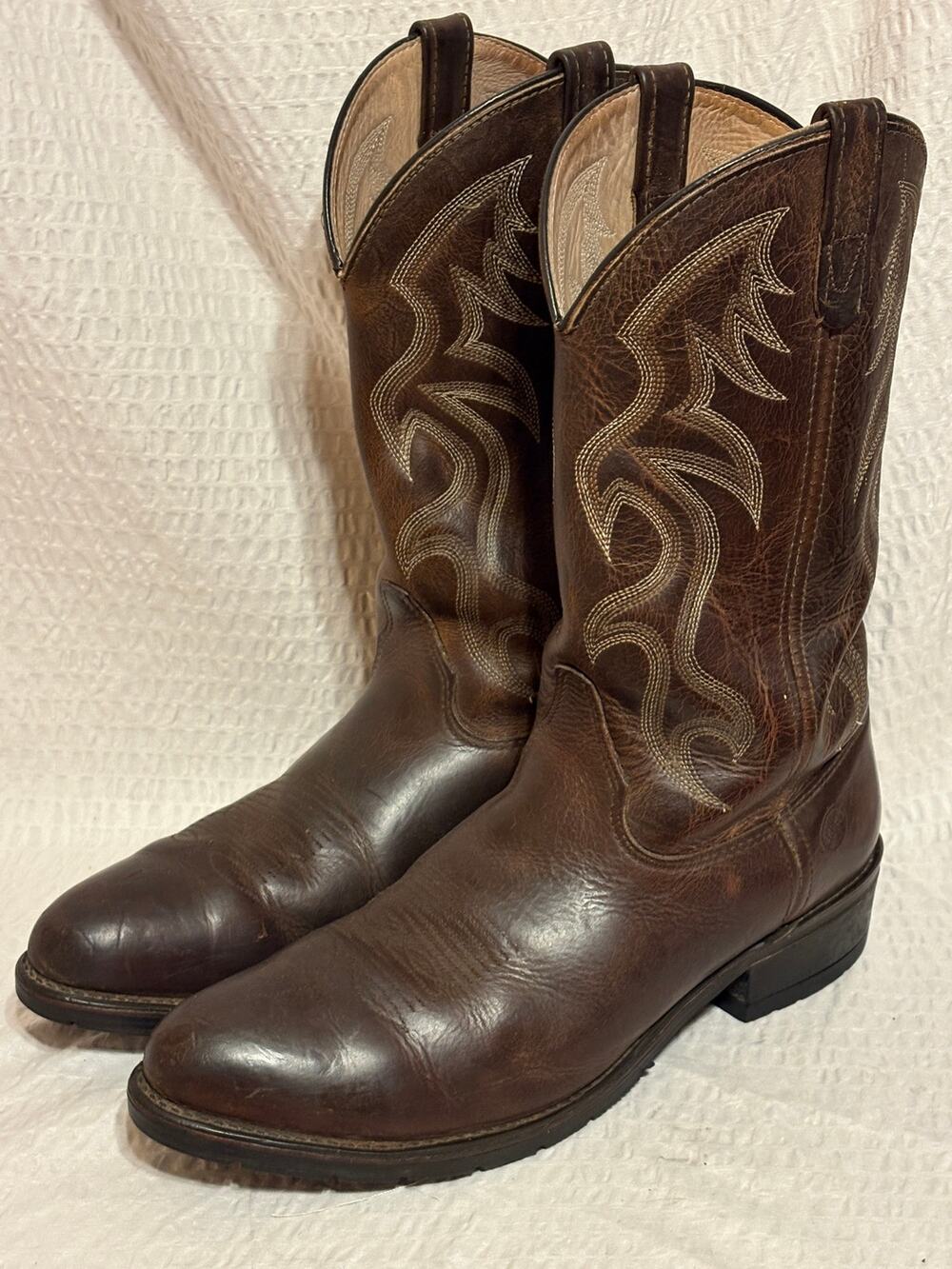 Double H AG7 Robert Work Boot Steel Toe Western Brown Leather USA Made Men’s 11D